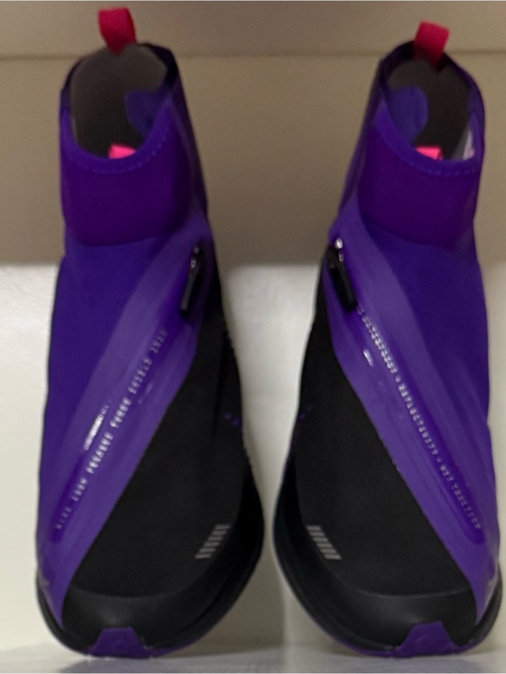 Nike Women's Purple and Black Slip-On Zipper Sneakers